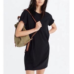 Madewell pocket tee black mini t shirt dress